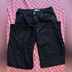 Wide leg baggy black jeans